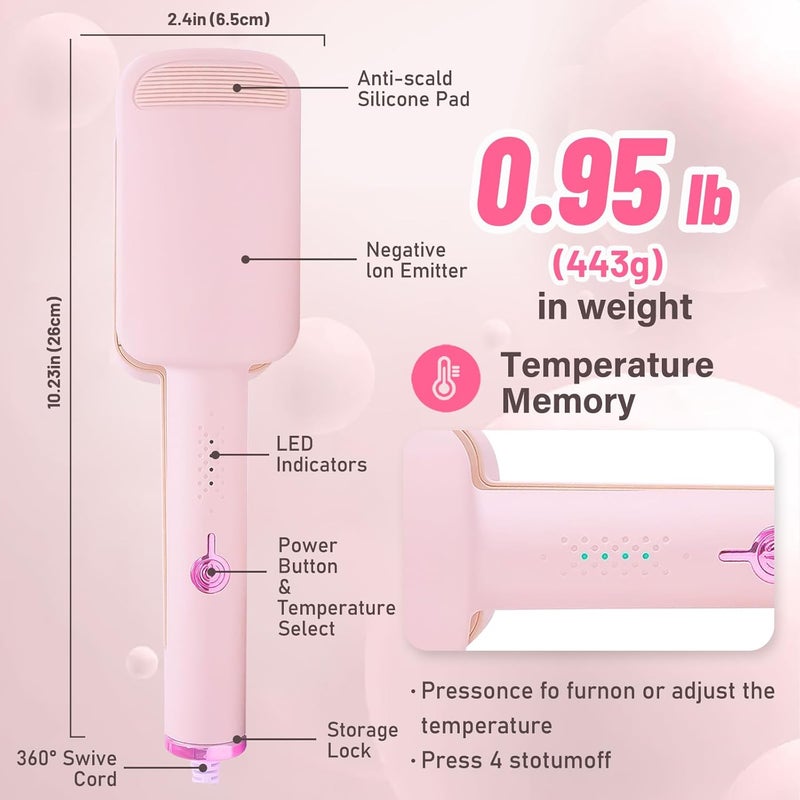 ZWIKAGEF Deep Beach Waver & Curling Iron, Ionic Waver Hair Curler Tool, Ceramic 3 Barrel Curler Wand for Short Hair Women (Pink) - Image 5